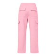 thumbnail image 4 of Ticikt Kids Cargo Sweatpants, Drawstring Elastic Waist Multi‑Pocket Solid Color Wide Leg Casual Sports Trousers for Boys Girls,Pink, 4 of 7