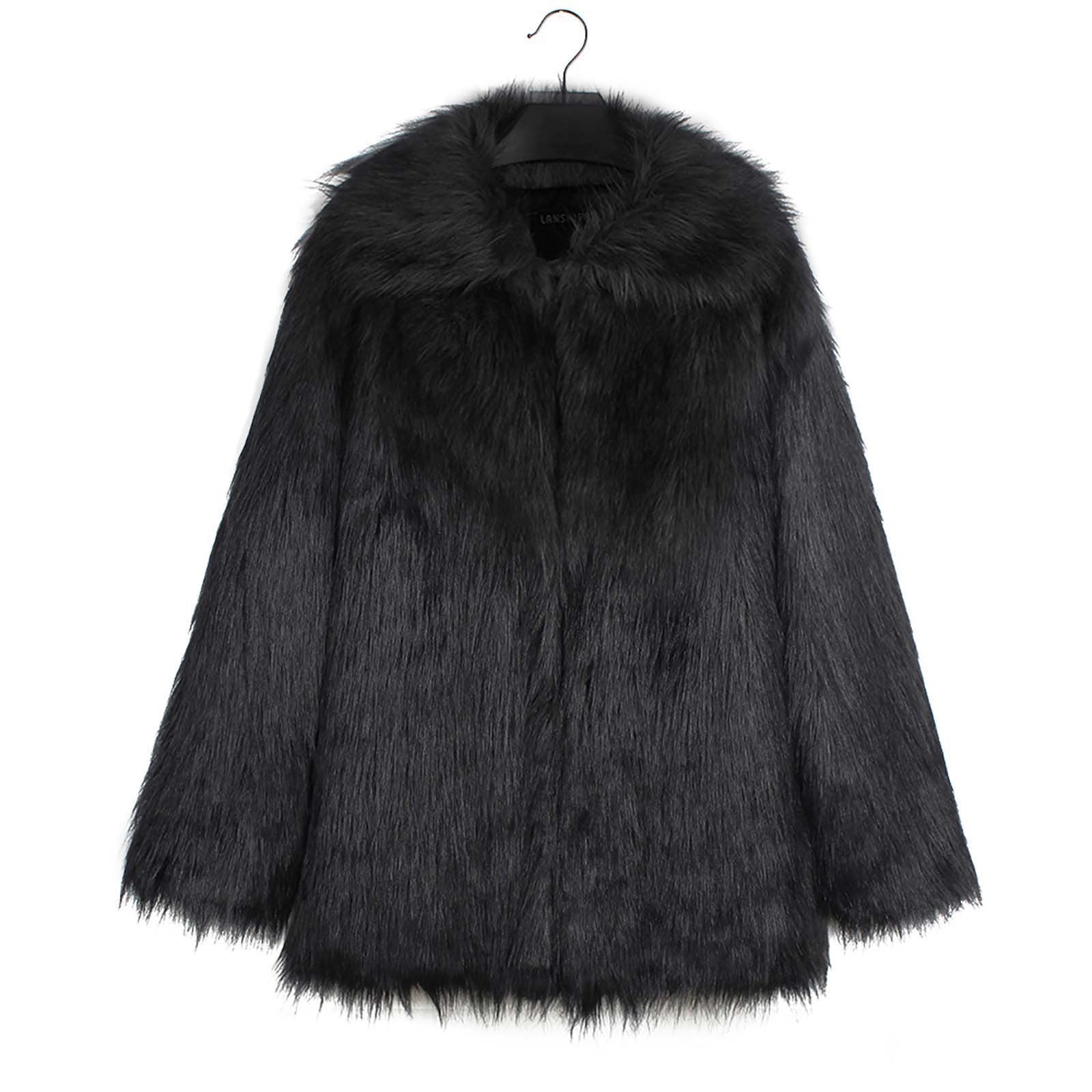 Penkiiy Men's Faux Fur Short Coat Winter Leopard Warm