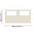 thumbnail image 3 of vidaXL Gazebo Sidewall with Windows 4x2 m Cream, 3 of 3