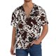 thumbnail image 1 of Balery Cow Skin Camisa Casual de Manga Corta con Botones para Hombre, Texturizada, Estilo Cubano, para Playa, Verano-Medium, 1 of 5