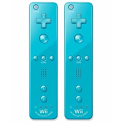 Restored Wii Remote with Motion Plus - Wireless Bluetooth Game Controller, Blue 2 Pack