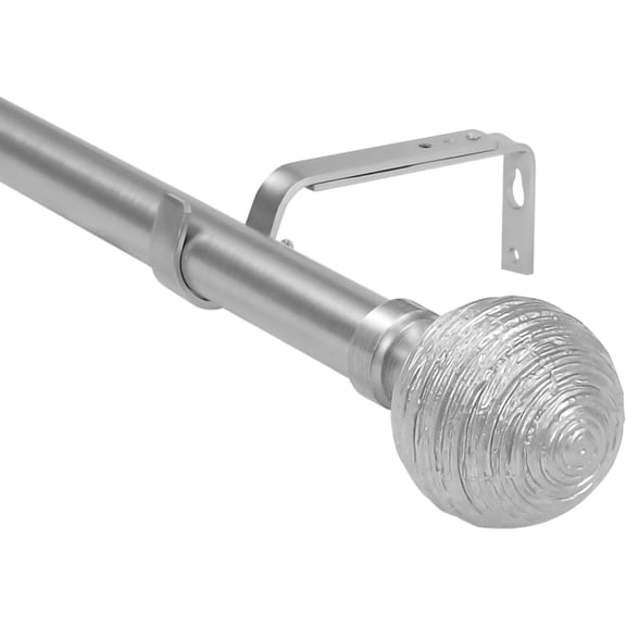 Urbanest Adjustable Single Curtain Rod Set Favo Finials – 1 - Inch Diameter, With Brushed Steel Rod, 28–48 Inches