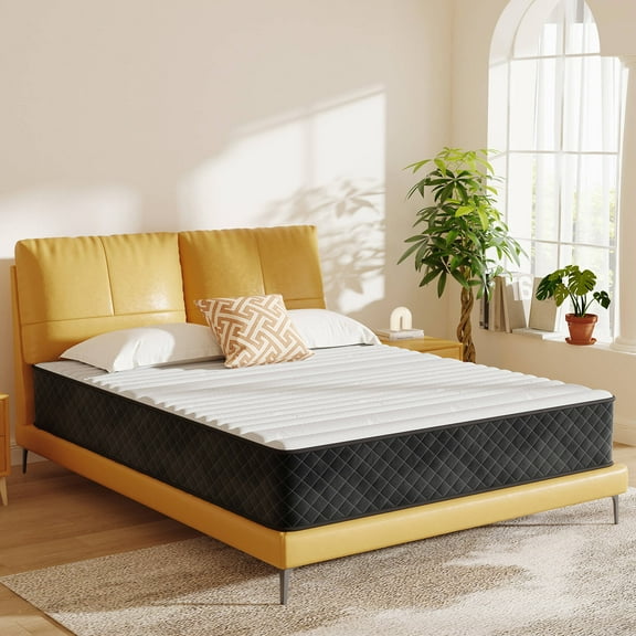 Swbvs Queen Mattress in a Box Innerspring Medium 10 in Adult Hybrid Mattresses Supportive Queen Size