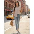thumbnail image 6 of MOYIKO Short Sleeve Summer Tops for Women Casual Button Down Shirts Striped Business Work Blouses, 6 of 7