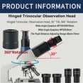 thumbnail image 4 of Trinocular Microscope, Microscope Waterproof AC85V-240V 360 Degree Rotation 40X To 2500X  for Medicine Institutions EU Plug,US Plug, 4 of 7