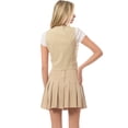 thumbnail image 7 of Made by Olivia Women's Button Front Stretch Cropped Tuxedo Suit Vest, 7 of 7