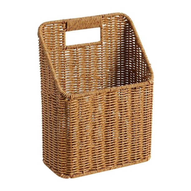 Cesta de almacenamiento colgante tejida para revistas, organizador de pared que ahorra espacio. S 22cmx12cmx30cm