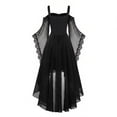thumbnail image 4 of Women's Gothic Style Long Sleeve Dress Slim Fit Stage Performance For Evening Party Cosplay Attire, 4 of 5