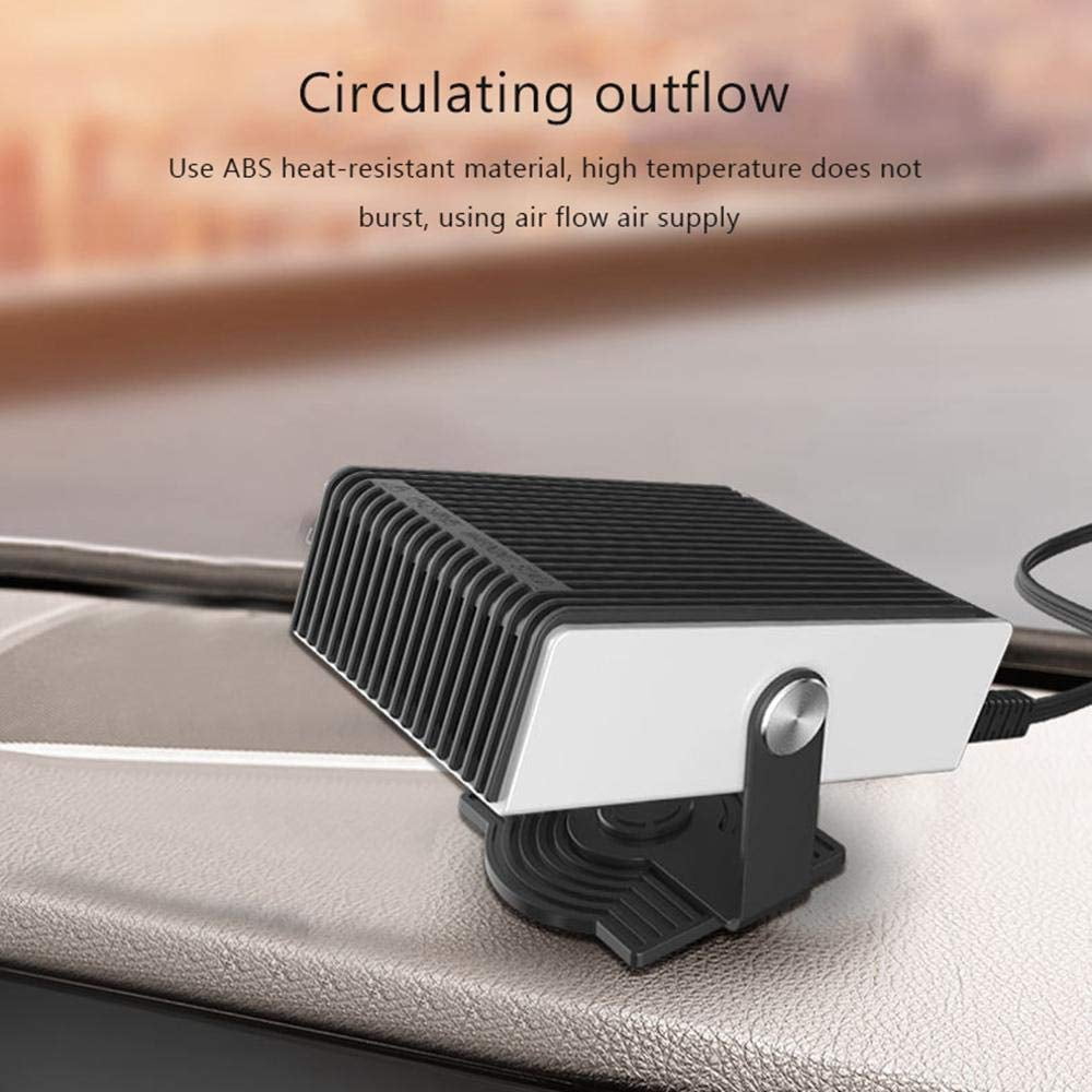 Portable Car Heater 2 In 1 24V Plug in Car Heater Windshield Defogger Heater & Cooling Fan 180 Degree Whirling/Low Noise 