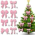thumbnail image 3 of 12 Pcs Pink Bow Ornament Christmas Tree Hanging Plastic Bowknot Decoration Xmas Home Wedding Holiday Party Decor, 3 of 7