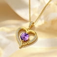 thumbnail image 2 of Taioiat Birthstone Necklace for Women Heart and Love Pendant Birthstone Jewelry Birthday Anniversary Mother's Day Jewelry Gift for Mom Wife Sister Girlfriend Her, 2 of 7