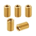 thumbnail image 1 of Unique Bargains Écrou de Réparation Fileté en Laiton, 5 Pcs M5x0.8 à M3x0.5 Manchon Fileté Réducteur de Vis 8mm, 1 of 7