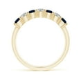 thumbnail image 2 of ANGARA Natural Half Eternity Seven Stone Sapphire and Diamond Wedding Ring in 14K Yellow Gold for Women (Size-3mm) | September Birthstone, Anniversary, Jewelry Gift for Women | Natural Sapphire Ring, 2 of 9