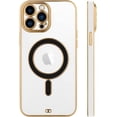 thumbnail image 5 of for iPhone 13 Pro Max Case Plating Magnetic Crystal [ Support for Magsafe ] Luxury Case Camera Protector Shockproof Protective Anti-Skid Edge Cover Screen Protector Cover Phone Case -White, 5 of 6