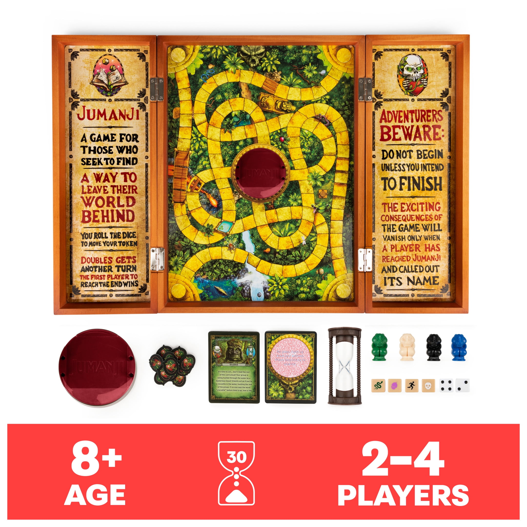 Jumanji Wooden Box Adventure Board Jeu pour Enfants et Familles in