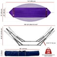 thumbnail image 5 of Tranquillo Camping Hammock and Stand, Collapsible Camping Hammock and Stand, 600 lbs Capacity Foldable Hammock for 2 Persons, Premium Noiseless No Screws Heavy Duty Multifunctional Stand, Purple, 5 of 9