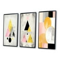 thumbnail image 3 of Designart "Retro Triangular Transcendence IV" Modern Geometric Framed Wall Art Set Of 3 - Pink Abstract Frame Gallery Wall Set For Home Decor, 3 of 7