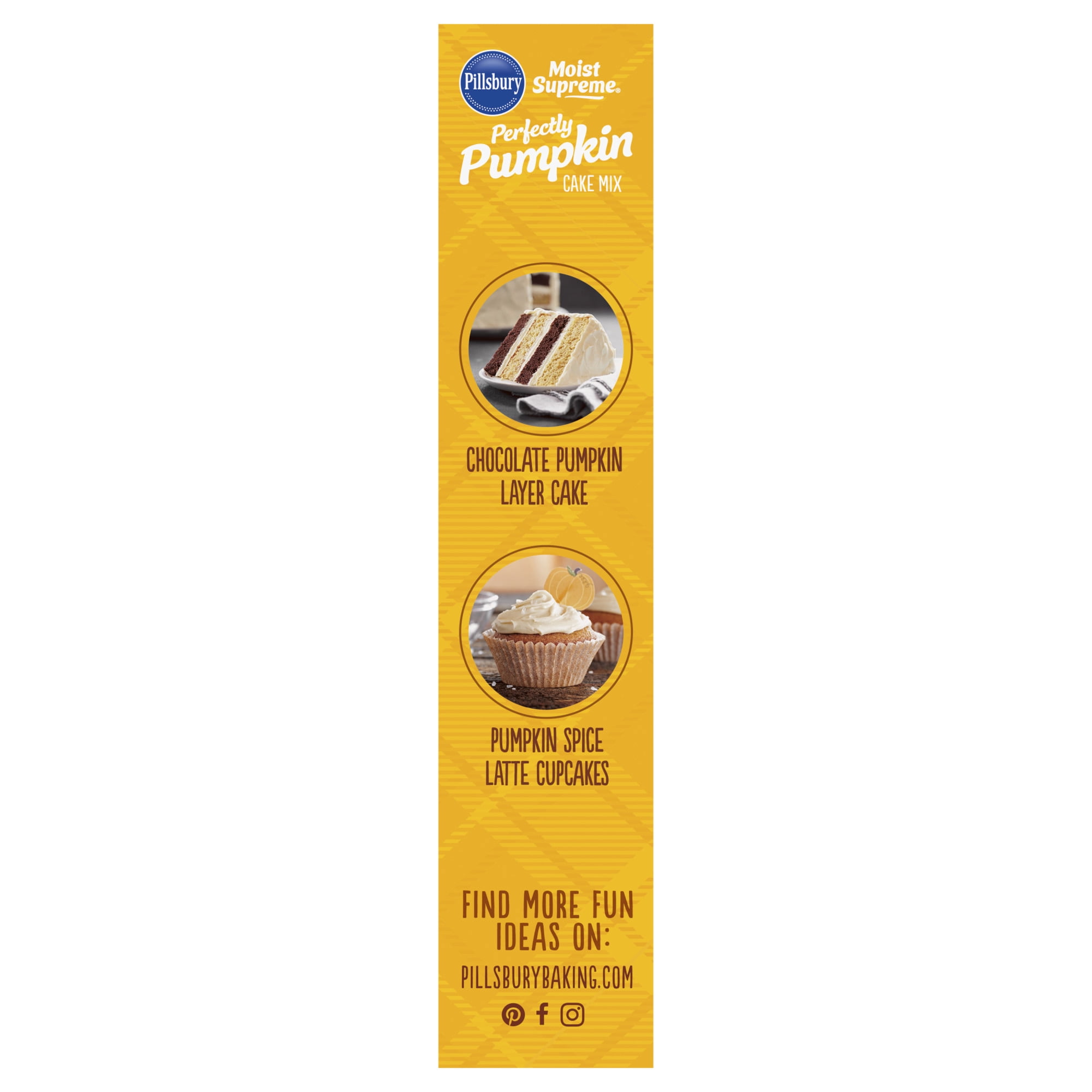 (2 pack) Pillsbury Moist Supreme Premium Perfectly Pumpkin Cake Mix, 15.25 Oz Box