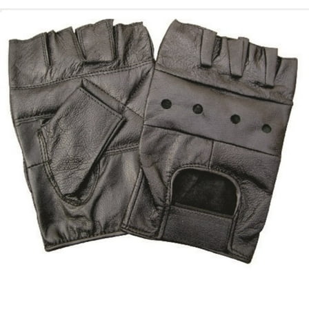Genuine Leather Fingerless Gloves XS
