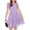 Lilac, variant on Girls Dress Contrast Mesh Fluffy Ruffle Sleeve Crew Neck Special Summer Church Classic Dress