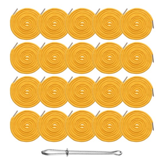 Uxcell 20pcs Drawstring Cords 51" Replacement Drawstring Hoodie String Sewing Tool with Easy Threader for Hoodie Sweatpants Jackets Pants Hats Coats Bags, Dark Yellow