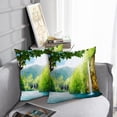 thumbnail image 6 of LALILO Throw Pillow Covers Waterfall Deep Forest Croatia Park Cushion Cover 18" x 18", 2 Pack, 6 of 6