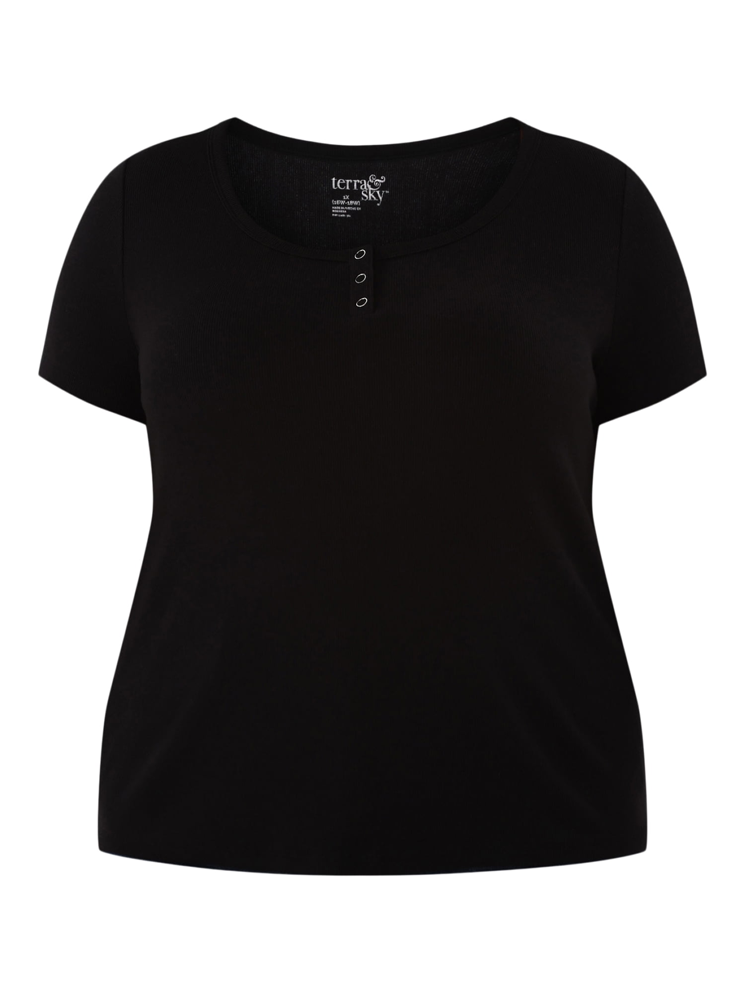Terra & Sky Women’s Plus Rib Tee, Sizes 0X-5X