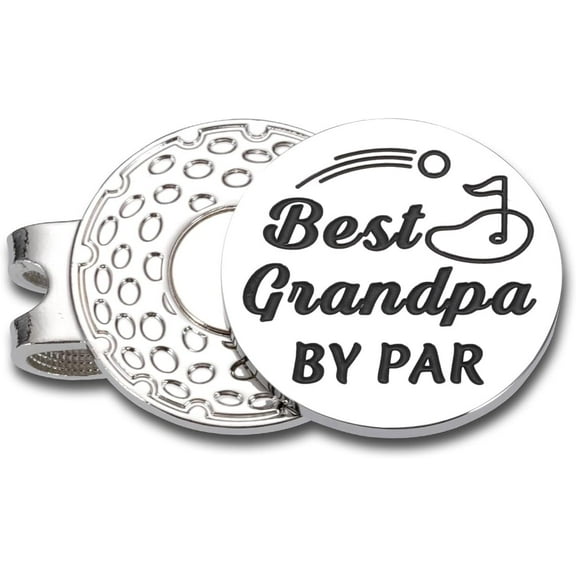 Golf Gifts for Grandpa Gifts for Fathers Day, Best Grandpa by Par Golf Ball Marker with Hat Clip Grandfather Gift from Granddaughter, Grandpas Retirement Birthday Gifts for Men