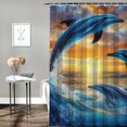 thumbnail image 2 of Patifu Dolphins Ocean Sunset Shower Curtain Set 100% Polyester Washable 60"x72, 2 of 7