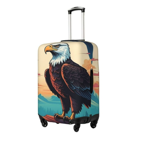Hirioo Cartoon Iceberg Bald Eagle for Elasticity Suitcase Cover (No luggage Included) Durable Luggage Protector Fits 18-32 Inch Luggage-Small