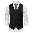 thumbnail image 2 of Suits for Men New Vest Solid Color Casual Business Single Sets, 2 of 4