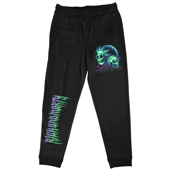 Rick And Morty Skulls and Metal Title Men's Black Jogger-Medium