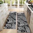 thumbnail image 4 of Kitchen Rugs Sets Of 2,Black Paisley Pattern Anti Fatigue Kitchen Mat Rugs Non Slip Washable,Decorative Kitchen Floor Mats for Kitchen,Sink,Laundry,17"X47", 4 of 5