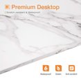 thumbnail image 3 of ODK Modern Triangle Corner Computer Desk with Smooth Keyboard Tray, Marble, 3 of 8