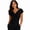 Black, variant on Wrongduck Women's Elegant Ruched Wrap Top with V Neck and Short Sleeves Slim Fit Summer Blouse for Casual and Work Looks