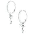 thumbnail image 2 of Rosec Jewels Butterfly Drop Earrings for Women, Real Diamond Hoop Earrings - 0.75 CT, 18K White Gold, 2 of 8