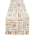 thumbnail image 1 of Yourtablecloth 100% Cotton Printed Christmas Metallic Table Runner Gold, 14 x 108, 1 of 3