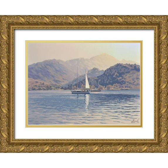 Adamov, Alexey 18x14 Gold Ornate Wood Framed with Double Matting Museum Art Print Titled - By warm Shore