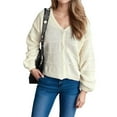 thumbnail image 1 of Cárdigans de Invierno para Mujer, Estilo Cárdigan, con Botones, Abrigos Informales, Oversize, Tejido Grueso de Punto , Larga, Prendas Exteriores L, 1 of 9