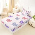 thumbnail image 5 of spefrowx Pastel Cartoon Bow Twin Sheets for Kids, Kawaii Princess Ribbon Bedding, 3pcs, 1 Flat Sheet, 1 Fitted Sheet and 1 Pillowcase, 5 of 6