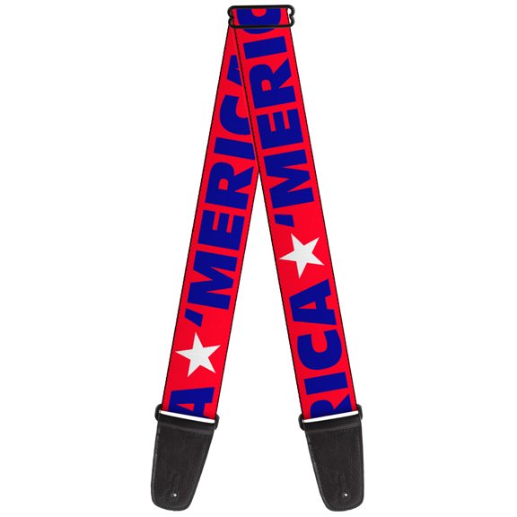 Buckle-Down Guitar Strap, Merica Star Red Blue White, 2 Inches Wide