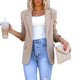 thumbnail image 3 of Women Fashion Blazer Solid Color Turndown Collar Long Sleeve Work Outwear Suit, 3 of 8
