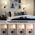 thumbnail image 2 of Battery Operated Wall Sconces Set of Two, Wireless, Rechargeable No Wiring Wall Lamp/Light for Bedroom, Black, 2 of 8
