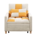 thumbnail image 5 of Convertible Sleeper Sofa Bed, 3-in-1 Multi-Functional Teddy Couch with Pull-Out Bed, 31" Modern Chaise Lounge with Adjustable Backrest and Pillow Foliding Sofa Bed for Living Room, Yellow, 5 of 7