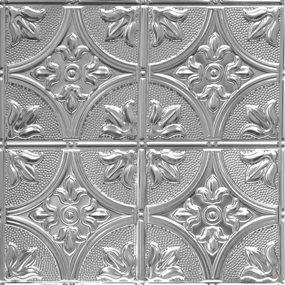 From Plain To Beautiful In Hours Tiptoe Steel (Unfinished) Tin Plated Nail Up Ceiling Tile 6 Pcs 2 ft. x 2 ft.