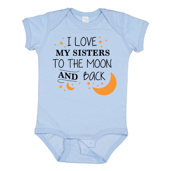 Inktastic I Love My Sisters to the Moon and Back Boys or Girls Baby Bodysuit
