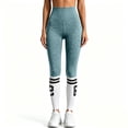 thumbnail image 4 of GEWSEY High Waisted Scrunch Butt Yoga Pants for Women, Athletic Workout Leggings with Striped, Tummy Control Seamless Gym Leggings (Dark Green, M), 4 of 7