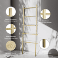 thumbnail image 4 of Fionafurn 64in(H) Blanket Ladder, Modern Wood Rack Farmhouse Ladder Shelf for Blankets,5-Tier Natural, 4 of 8
