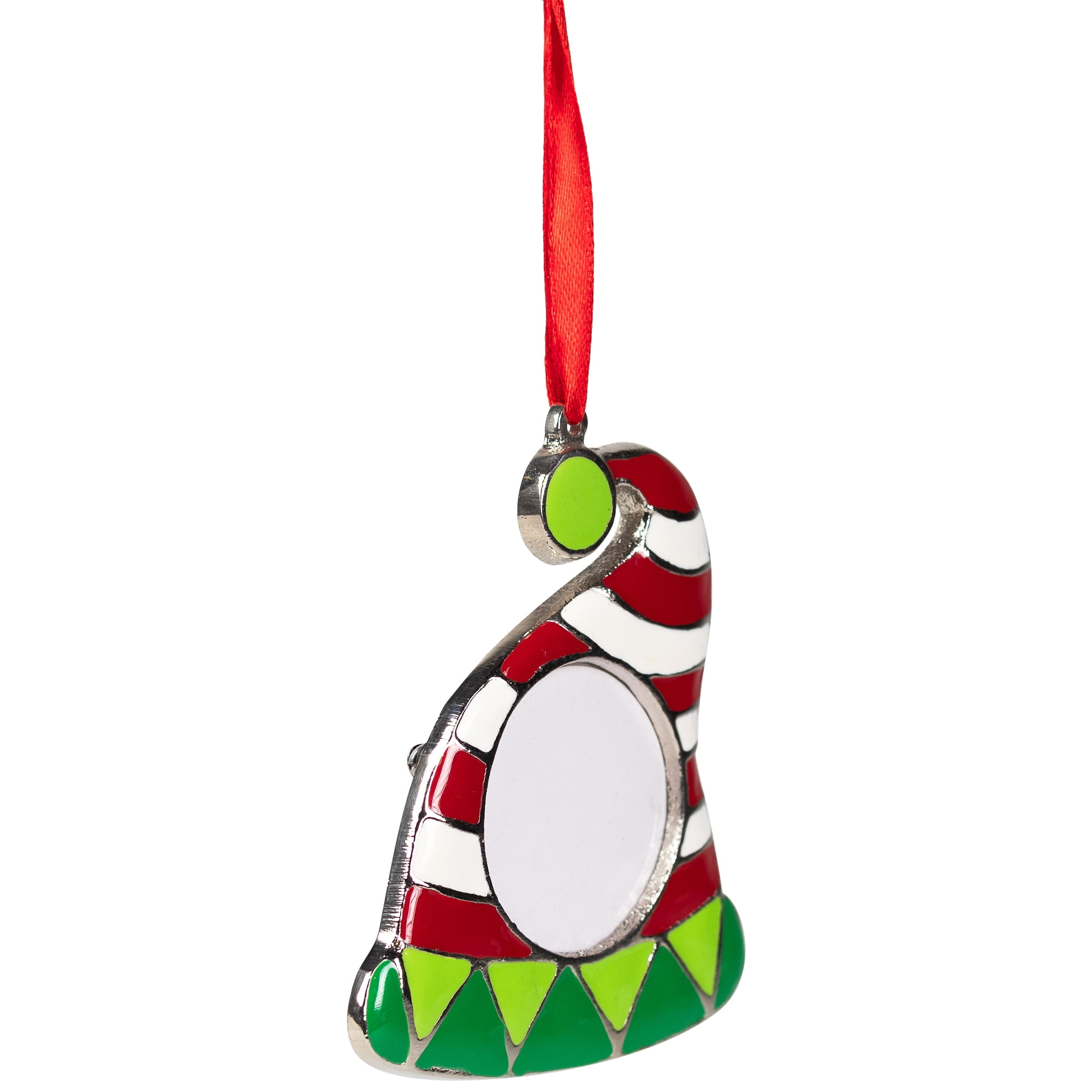 Santa Hat Photo Frame Christmas Ornament - 3.5"