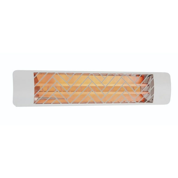 Eurofase Heating - 5000 Watt Electric Infrared Dual Element Heater-240 Voltage-White Finish-Chevron Decorative Fascia